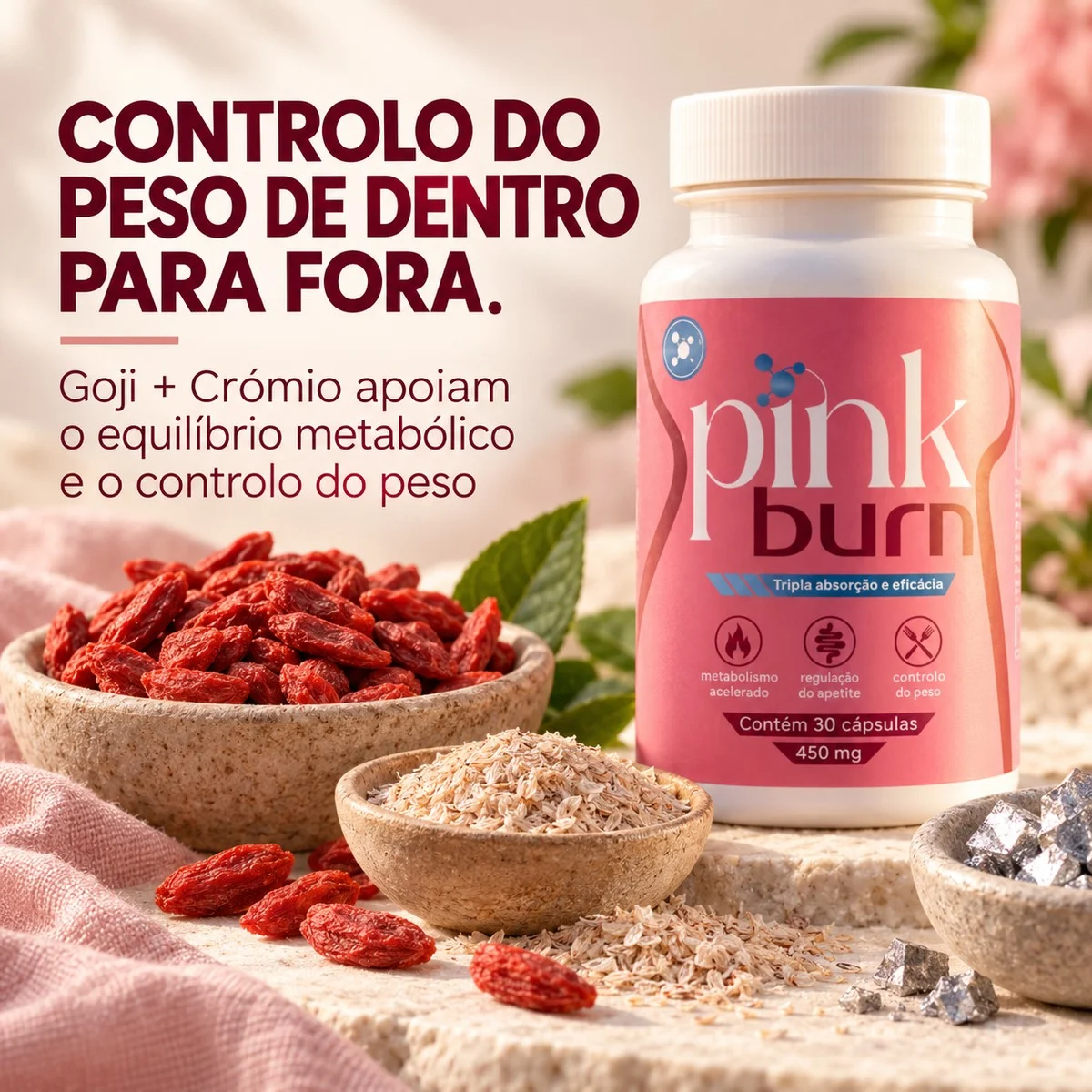 PINK BURN com goji e crómio